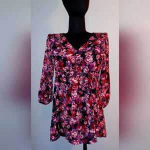 Isabel Maternity Peplum Tunic Empire Waist Floral Blouse